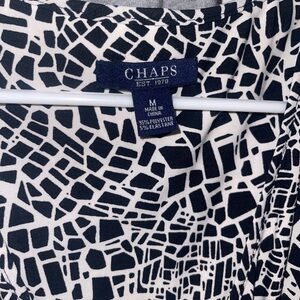 Chaps Monochrome Abstract Pattern Blouse